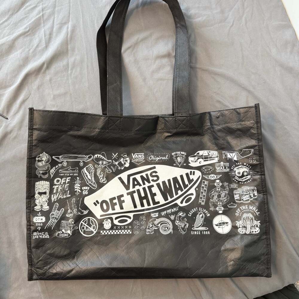 Vans Off The Wall Graphic Print Reusable Tote Bag